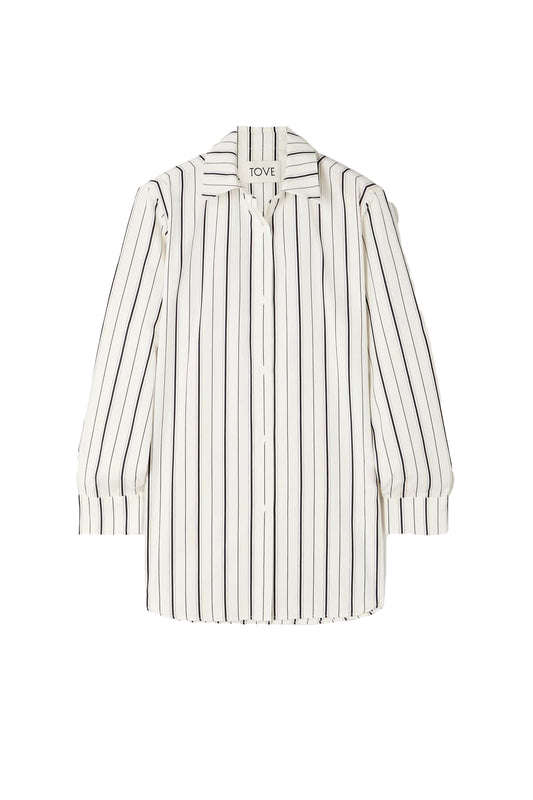 Damita Striped Cotton-Poplin Shirt