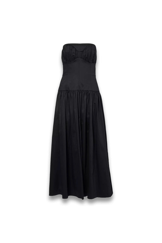 Lauryn Strapless Cotton-Poplin Midi Dress
