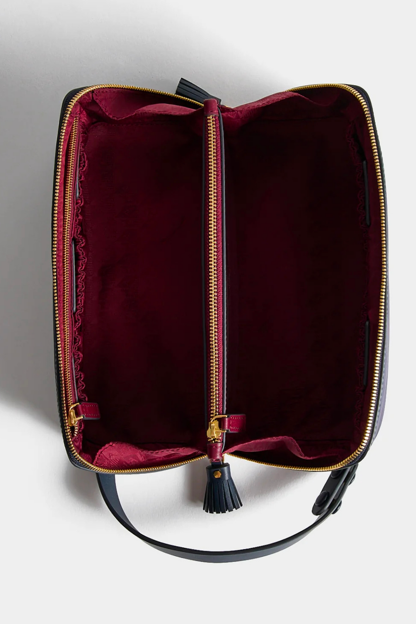 Travel Tray Capra Leather and Nylon Jacquard in Ink Blue