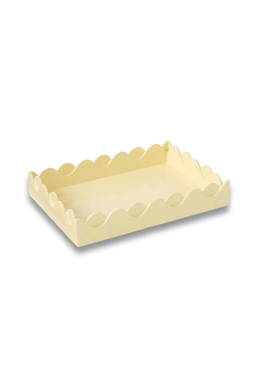 Easter Scalloped Bubble Tray in Pastel Yellow