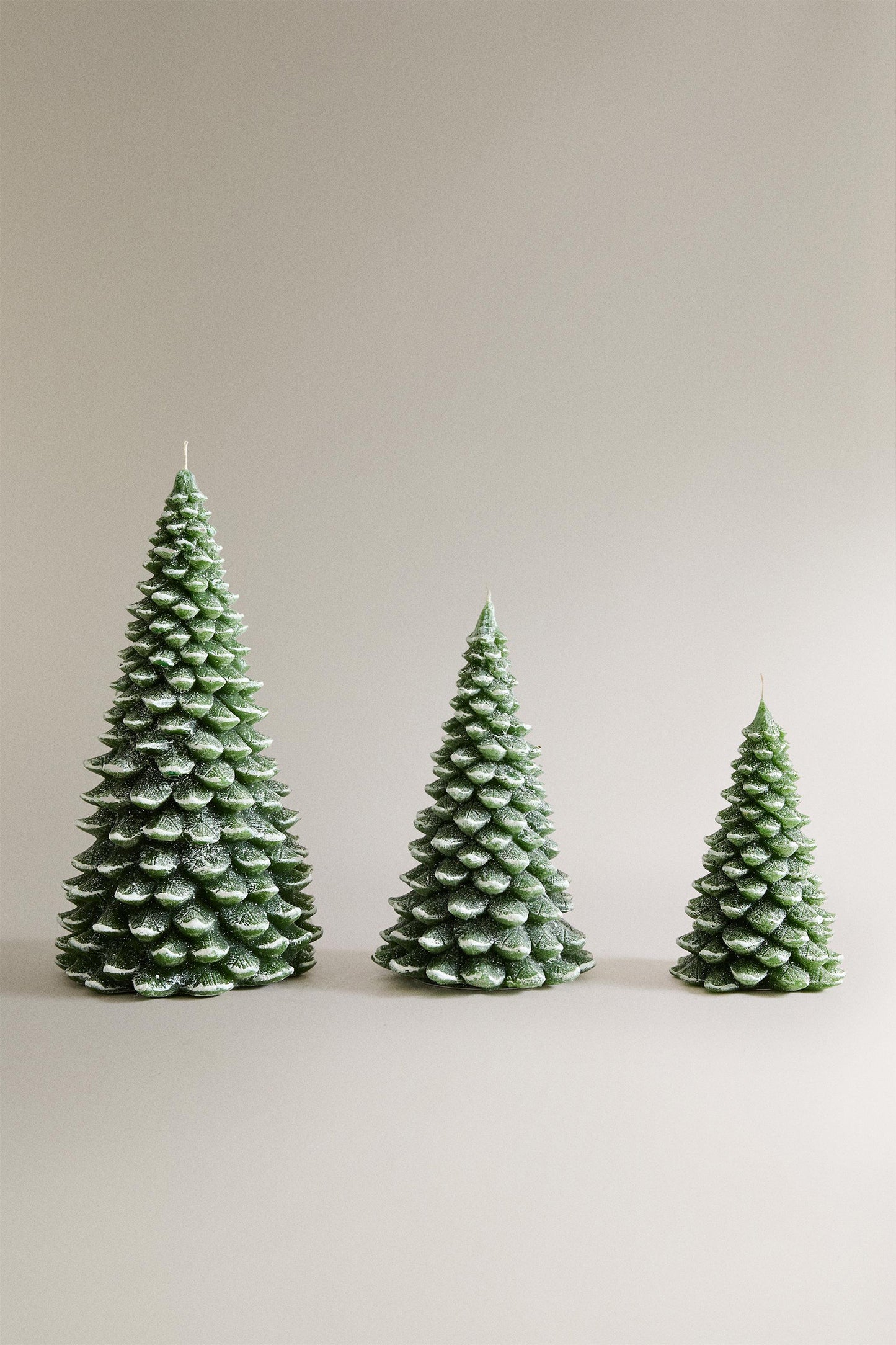 Snowy Christmas Fir Tree Candle