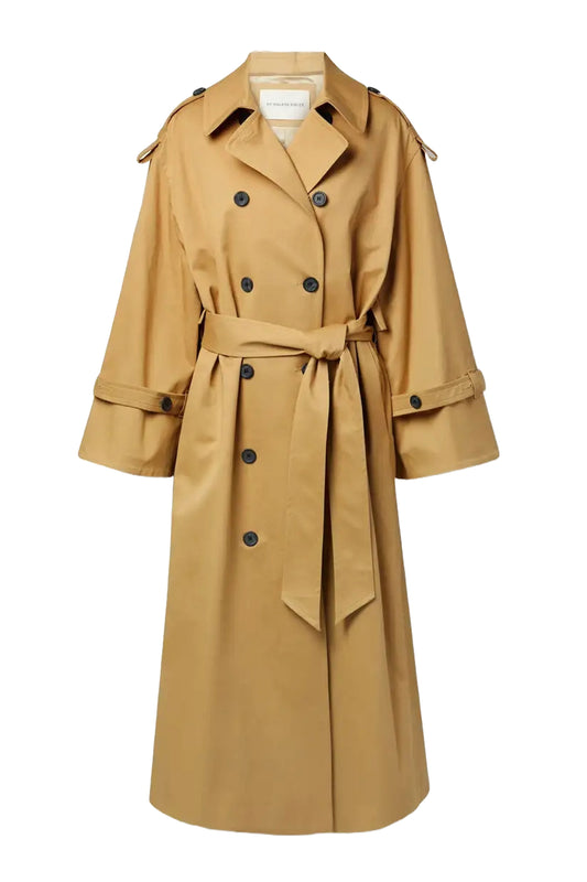 Alanis Oversized Double-breasted Organic Cotton-blend Twill Trench Coat