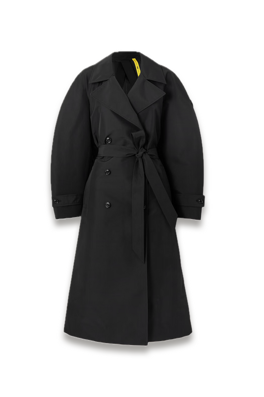 Zake Belted Double-Breasted Shell Trench Coat