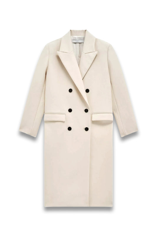 Kirissa Straight-Cut Double-Breasted Cotton Coat