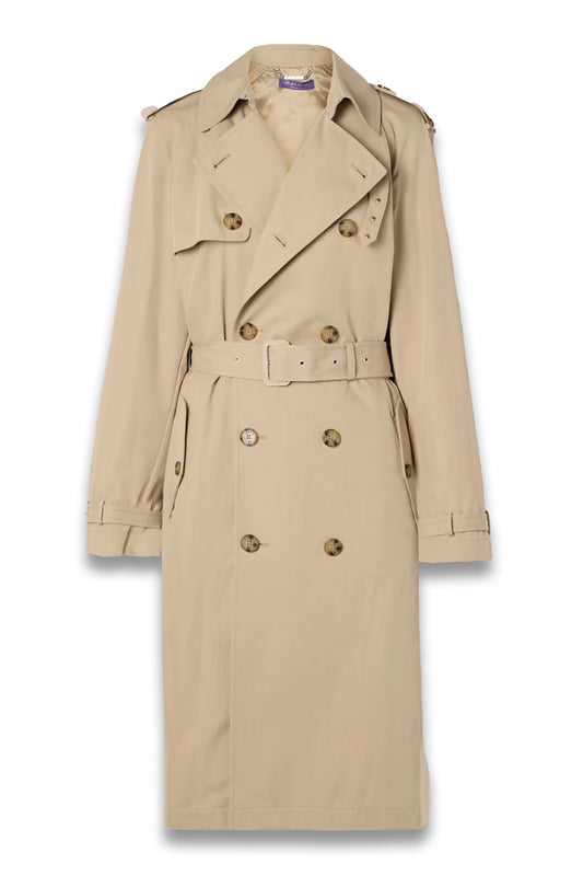 Niles Belted Double-breasted Cotton-blend Twill Trench Coat