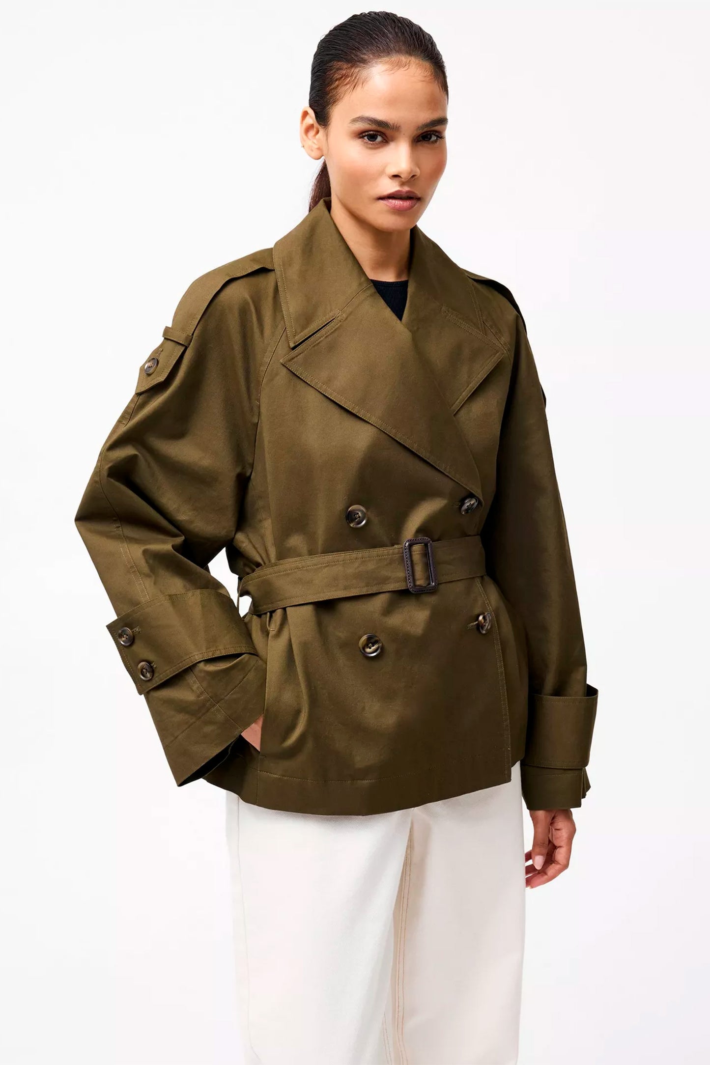 Denby Utility Trench Jacket, Khaki