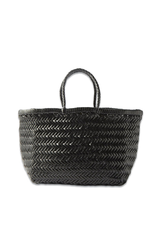 Triple Jump Small Woven-Leather Basket Bag