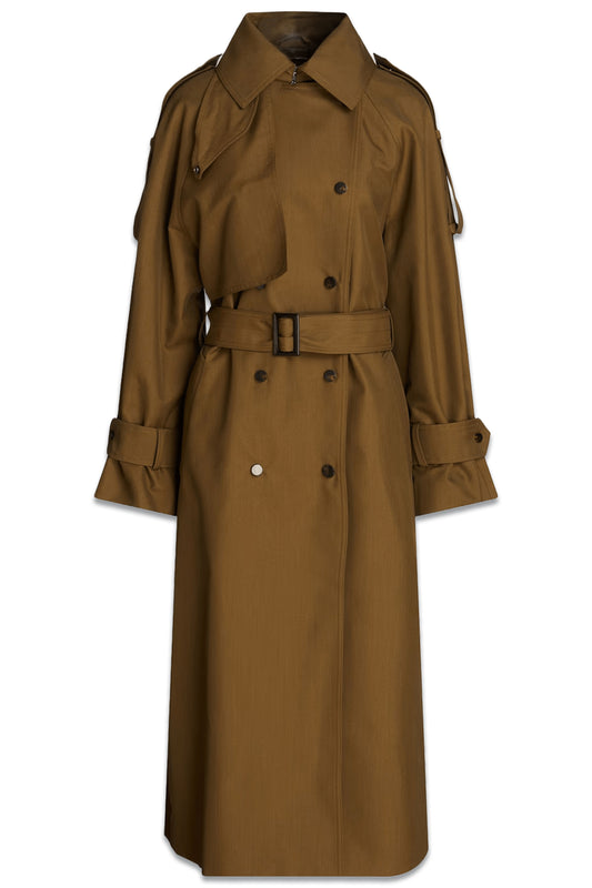 Dante belted twill trench coat