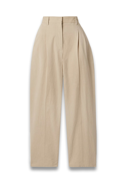 Lilas Pleated Cotton-Blend Twill Tapered Pants