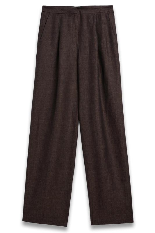 Melange Linen Darted Trousers - Limited Edition