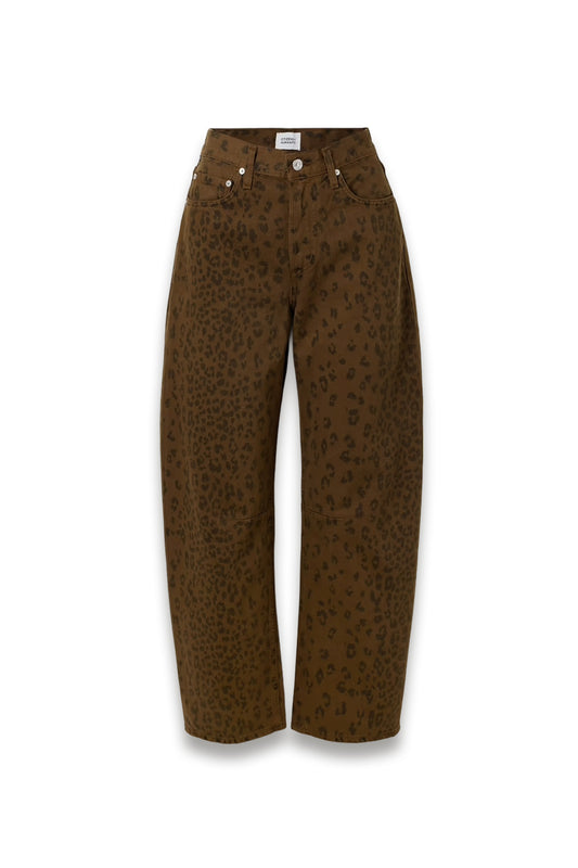 Miro Long Leopard-print Mid-rise Barrel-leg Jeans