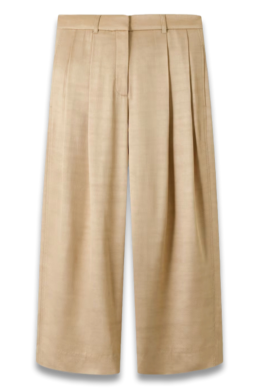 Elevated Metallic Tailored Wide-Leg Trouser