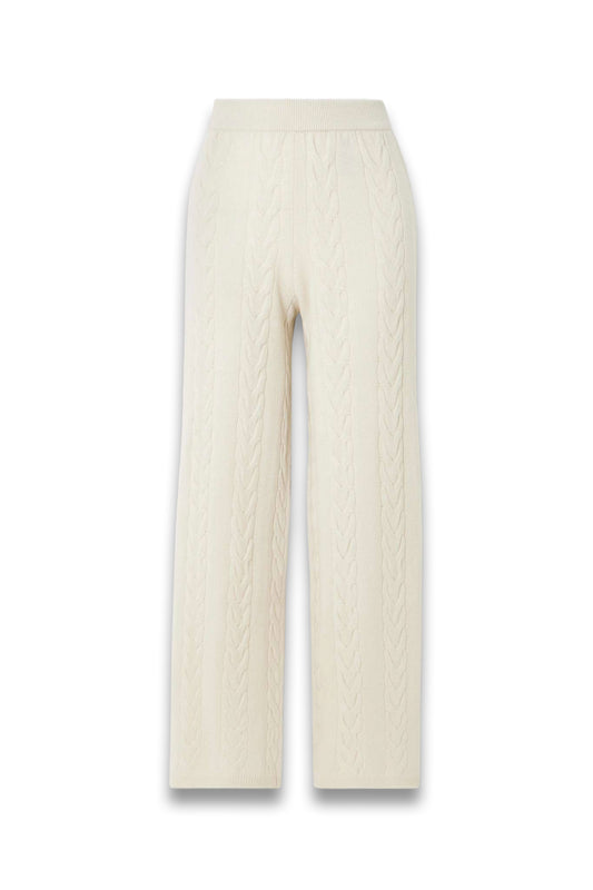 Dagny Cable-Knit Cashmere Straight-Leg Track Pants