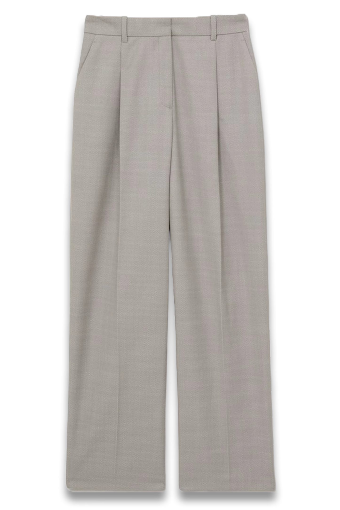 Harper Wool-Blend Wide-Leg Suit Trousers in Grey