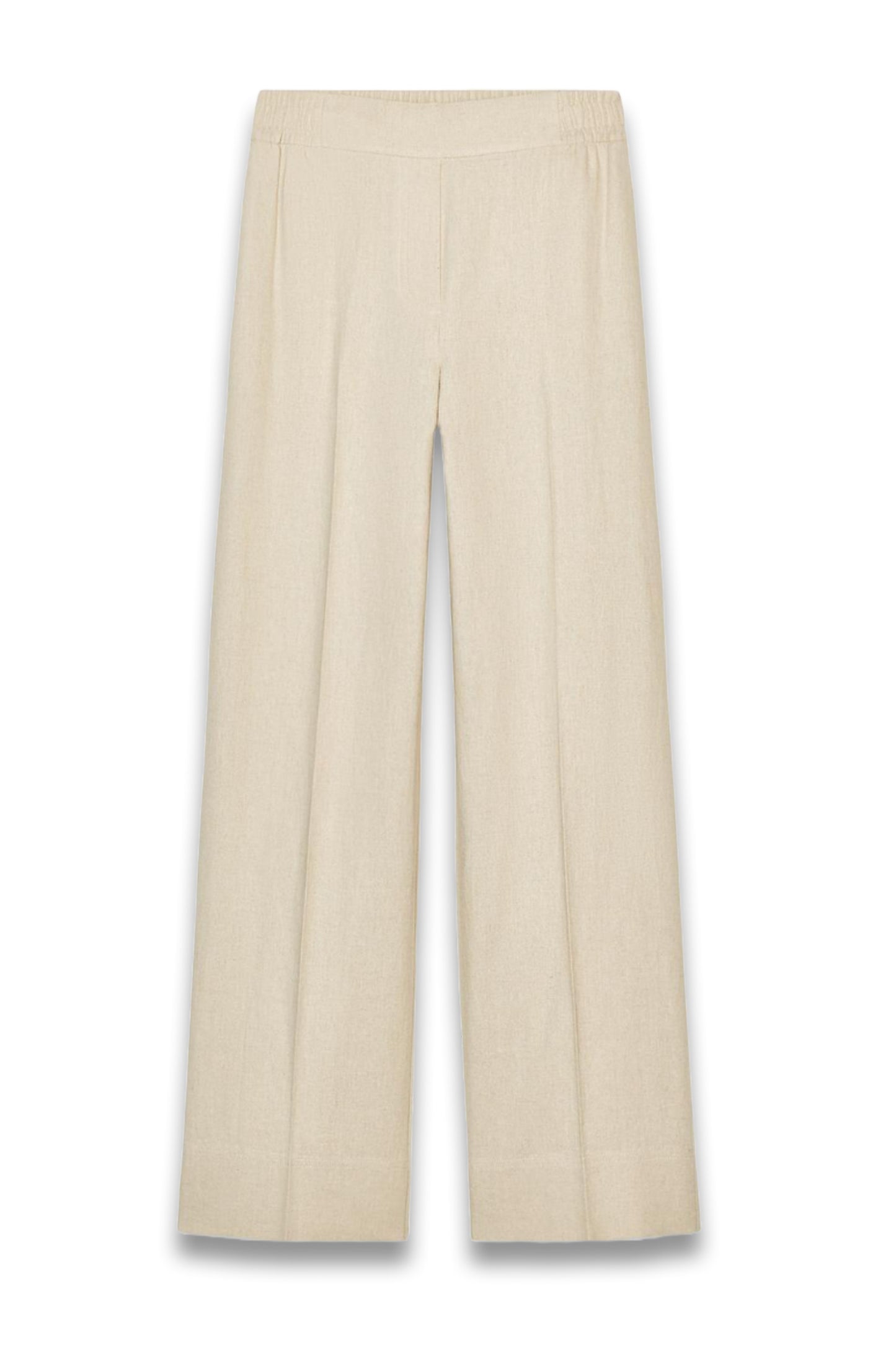 Wide-Leg Linen-Blend Trousers