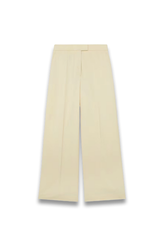 Atelier Silk-wool Wide-leg Trousers in Cream