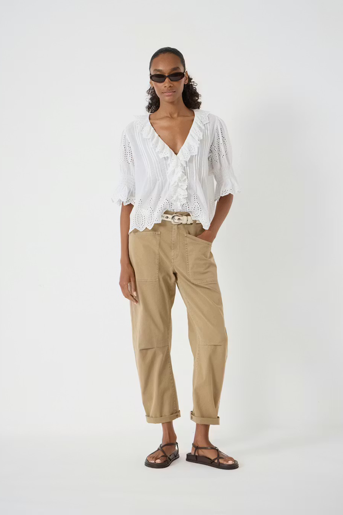 Cordi Barrel Leg Cotton Trousers