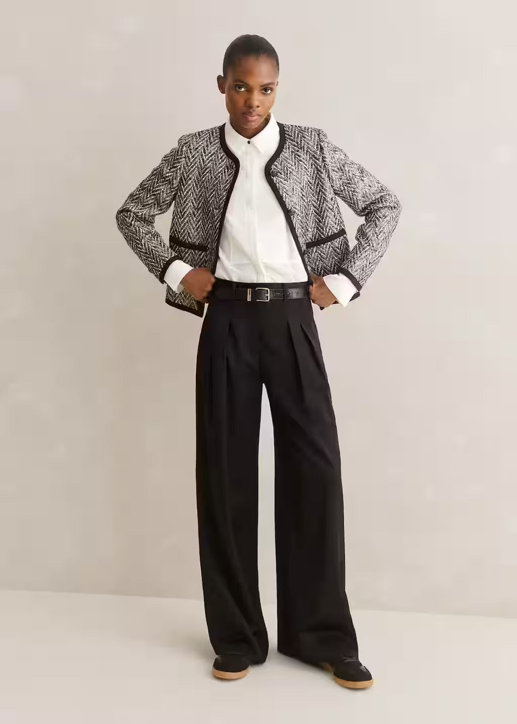 Fluid Pleat Front Satin Man Pant