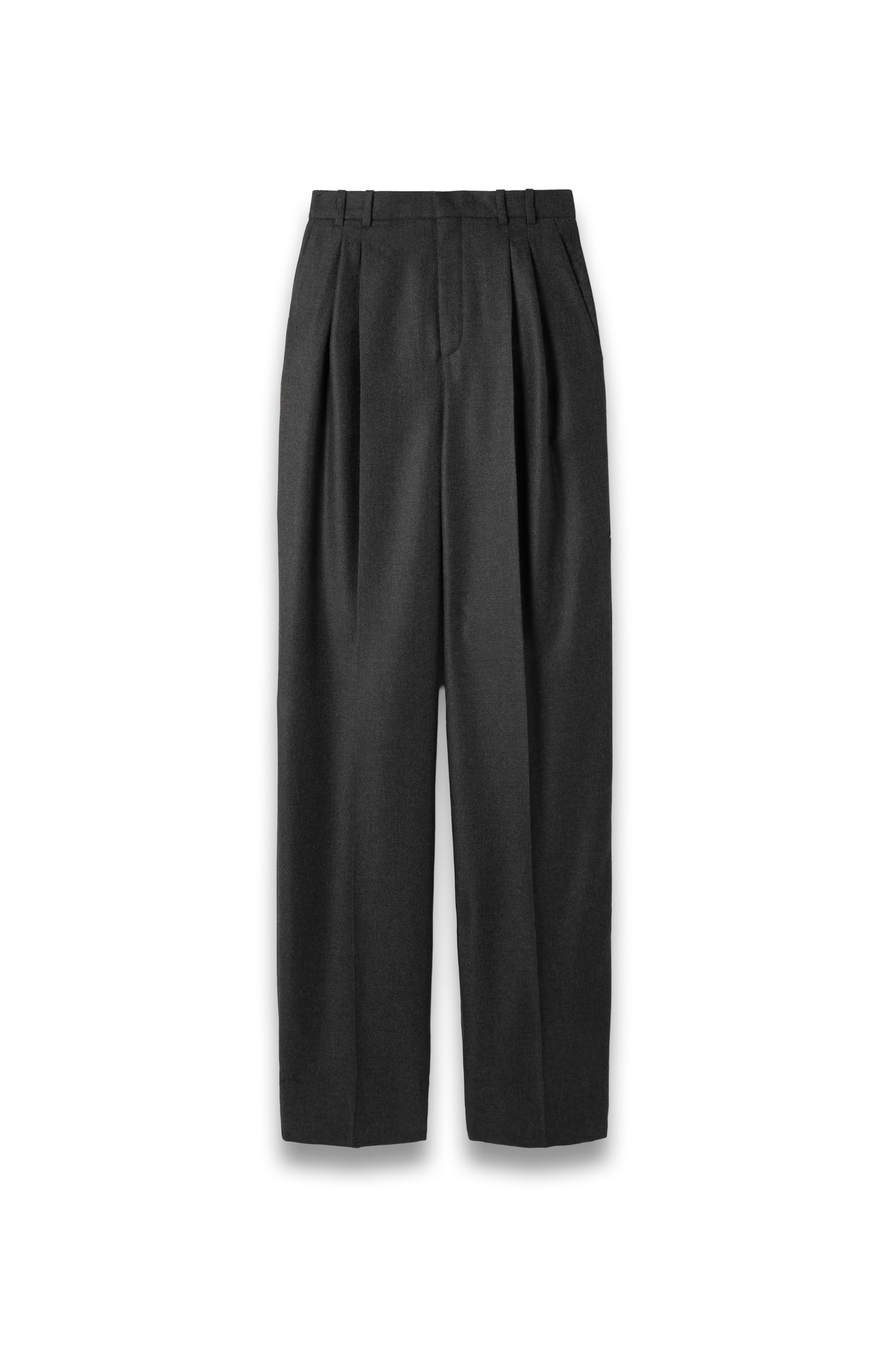 Pleated cashmere-twill wide-leg pants
