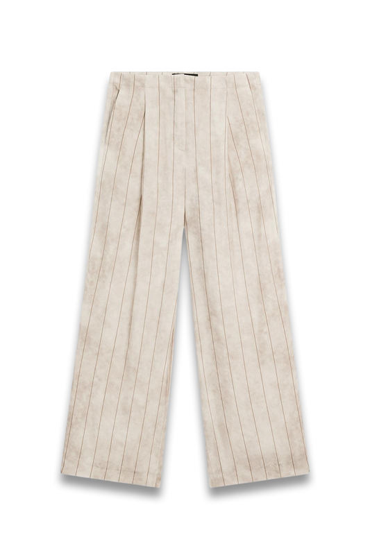Straight-Leg Striped Flowing Trousers