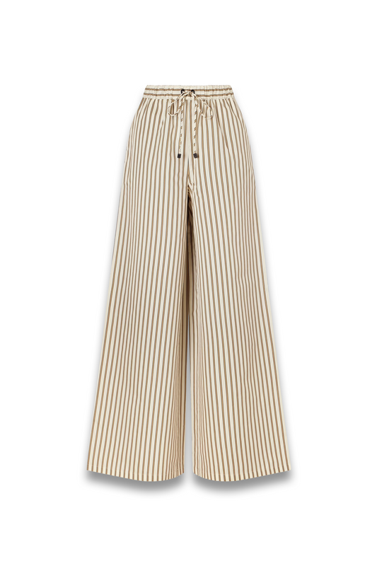 Striped Cotton and Silk-blend Pants