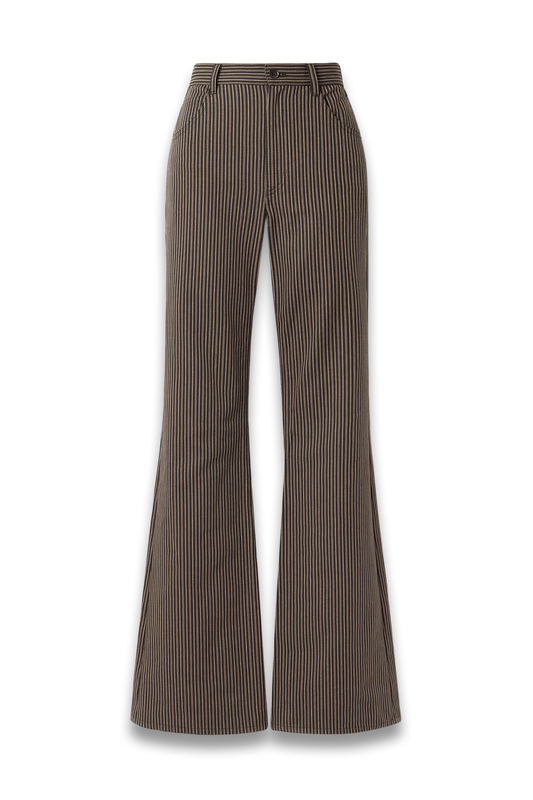 Roe striped Cotton-Twill Flared Pants