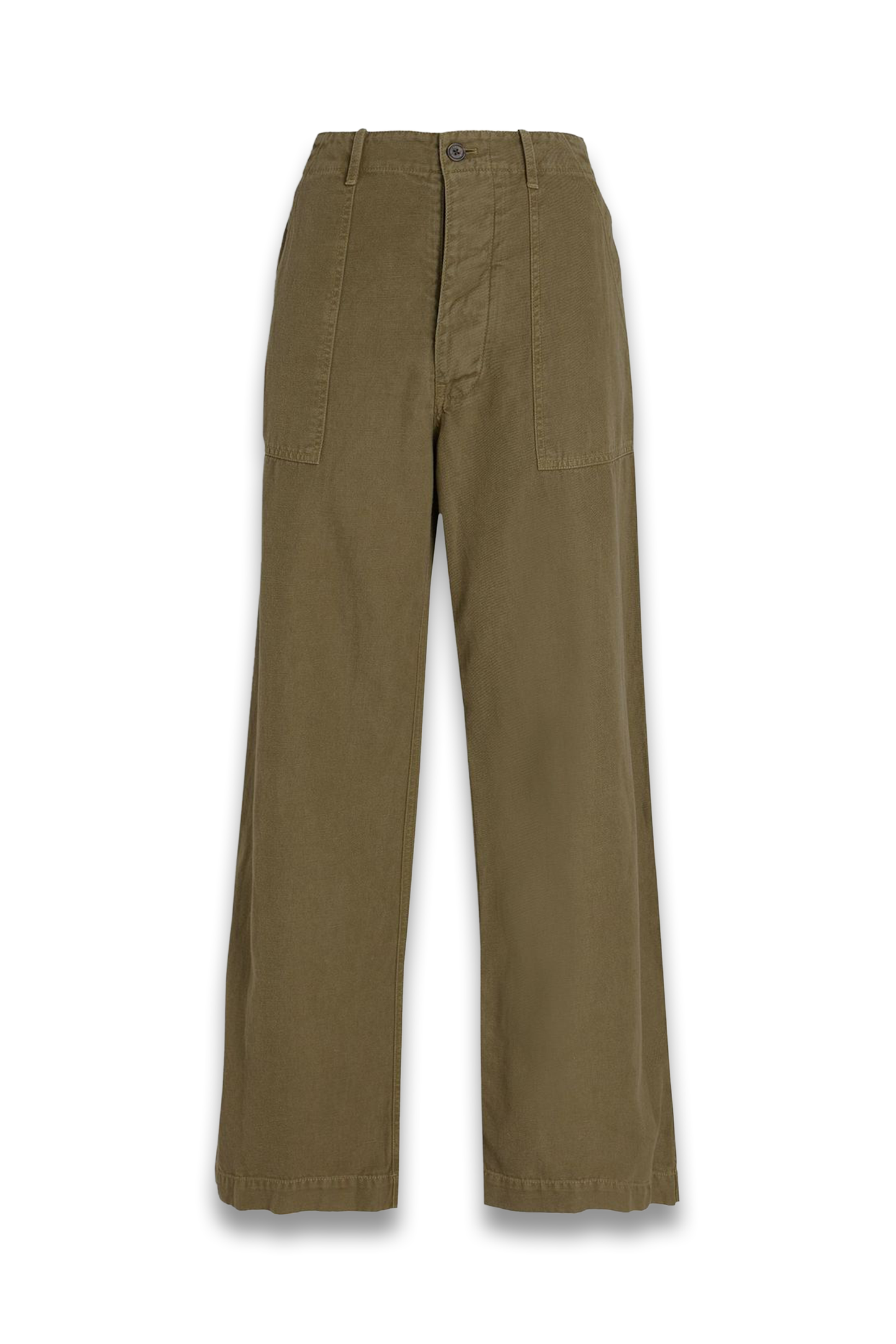 Cotton and Linen-Blend Twill Wide-Leg Pants
