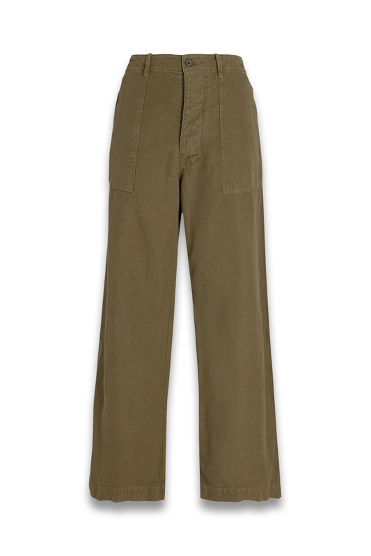 Cotton and Linen-Blend Twill Wide-Leg Pants