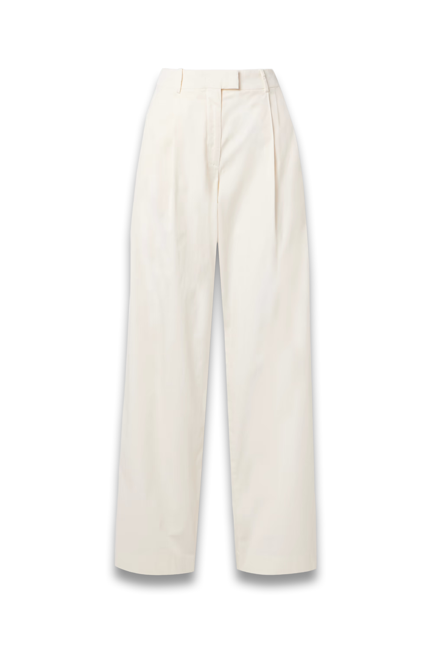 Pleated Organic Cotton-Blend Poplin Wide-Leg Pants