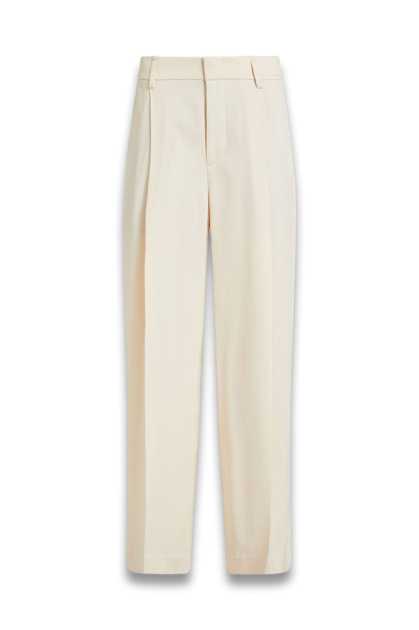 Pleated Twill Wide-Leg Pants