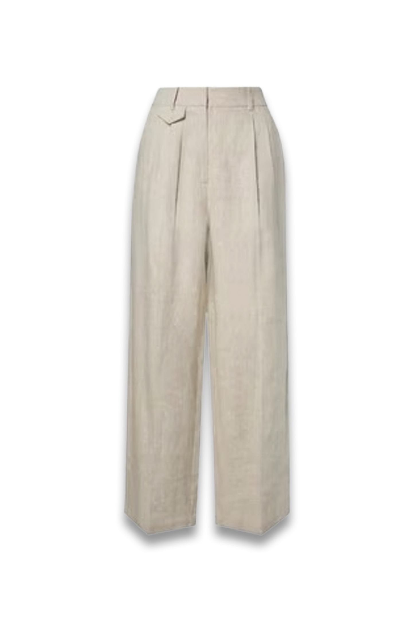 Yana High Rise Pure Linen Trousers in Beige