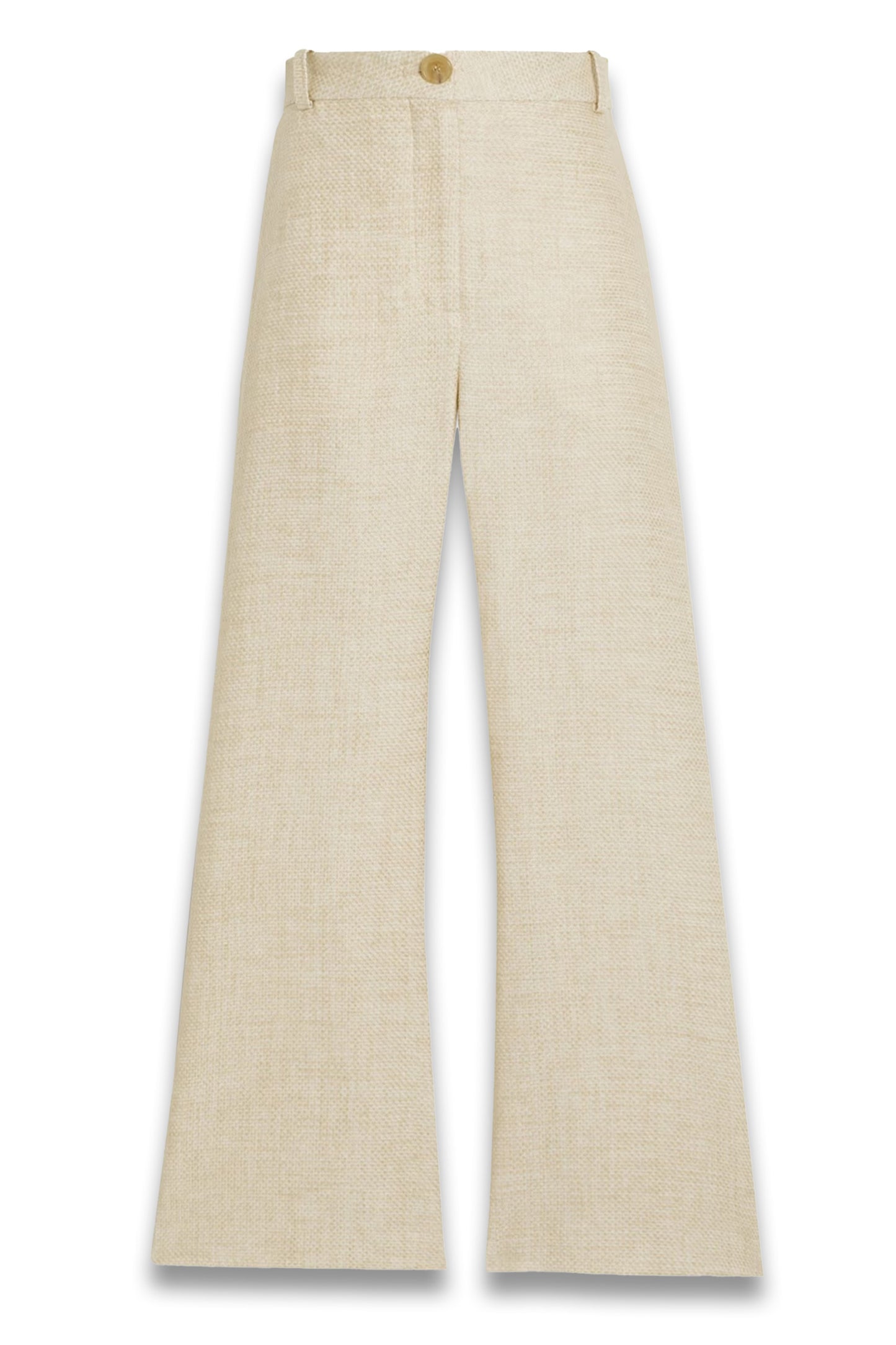 Caras Linen-Blend Canvas Flared Pants