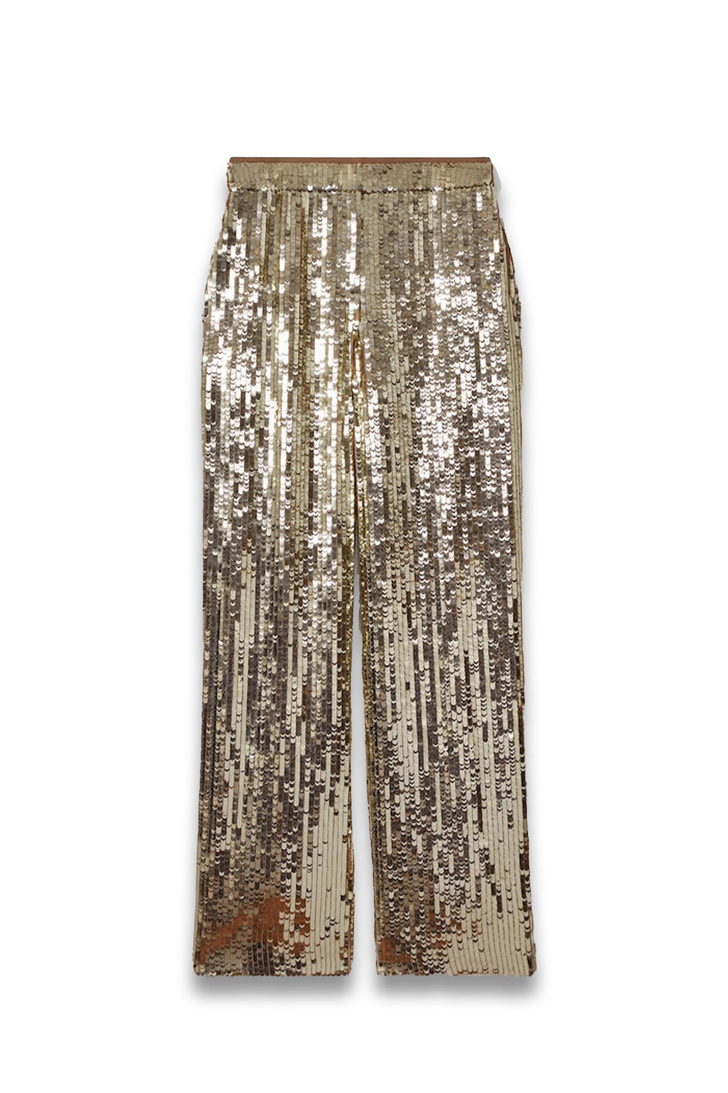 Atelier Sequin Wide Leg Trouser In Gold