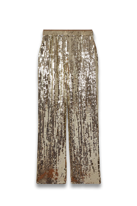 Atelier Sequin Wide Leg Trouser In Gold