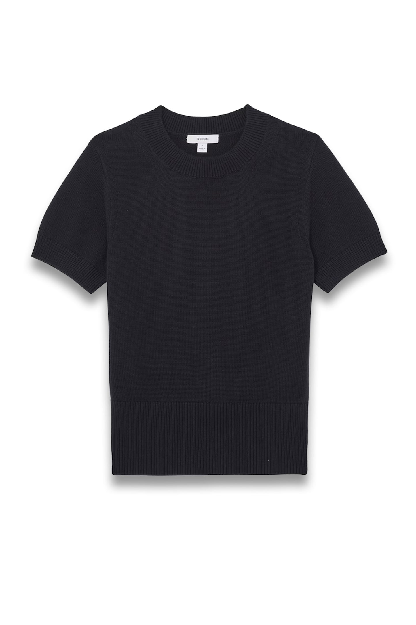 Anita Cotton And Wool Crew-Neck Top in Navy