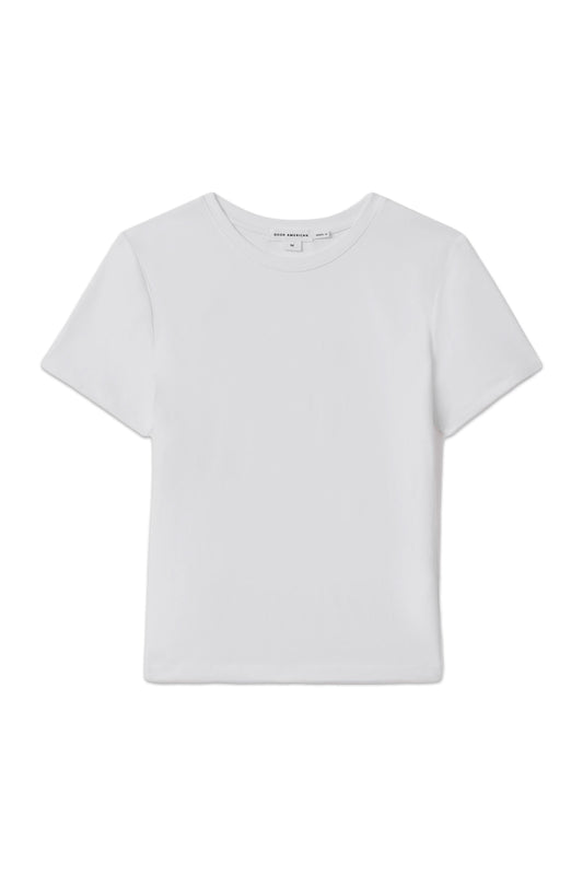 Cropped Cotton Crew Neck T-Shirt