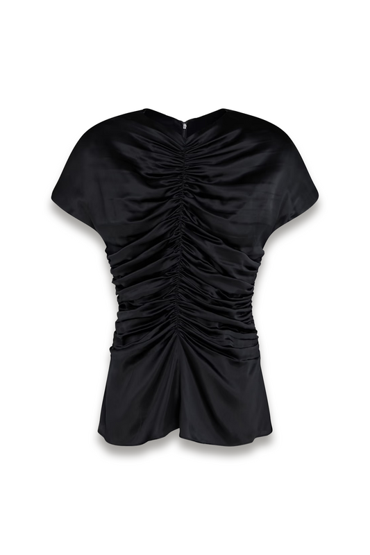 Ruched Silk-satin Top