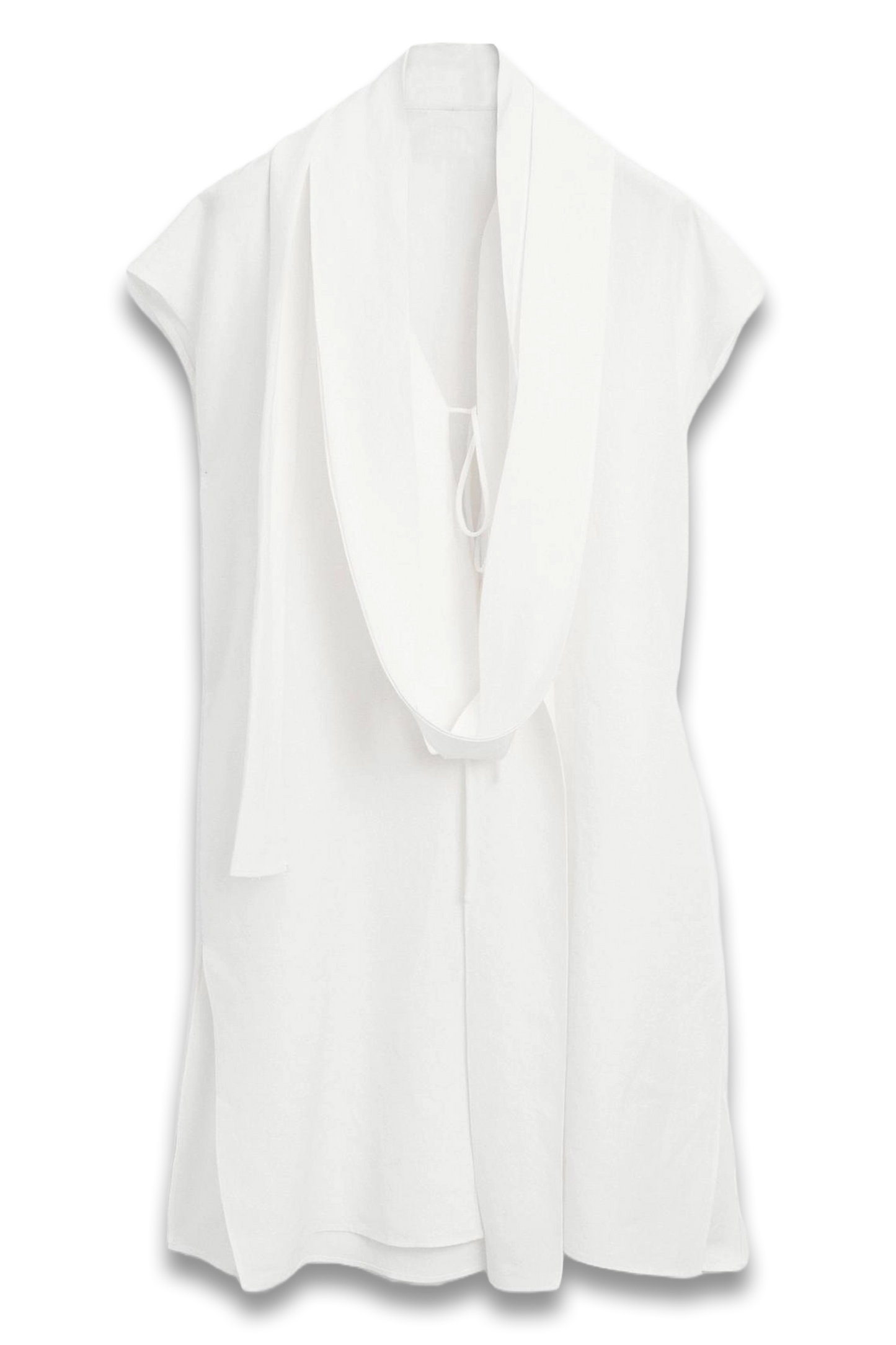 Linen Tunic Shirt with Scarf Detail - Limited Edition