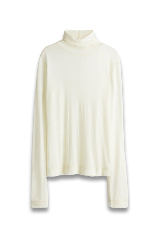 POLO-NECK WOOL TOP