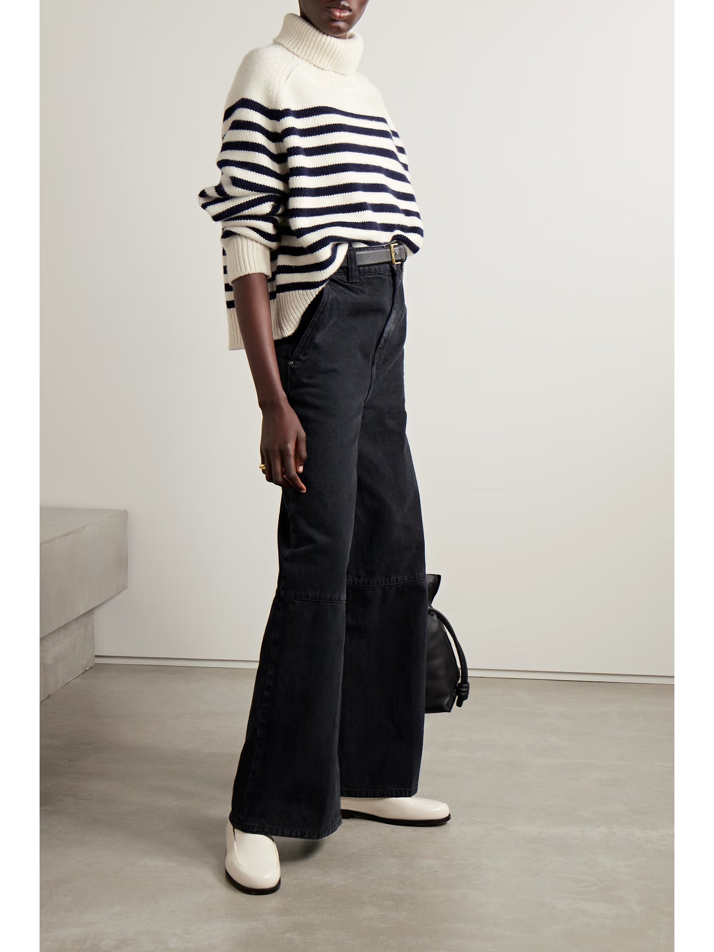 Gideon Striped Merino Wool and Cashmere-blend Turtleneck Sweater
