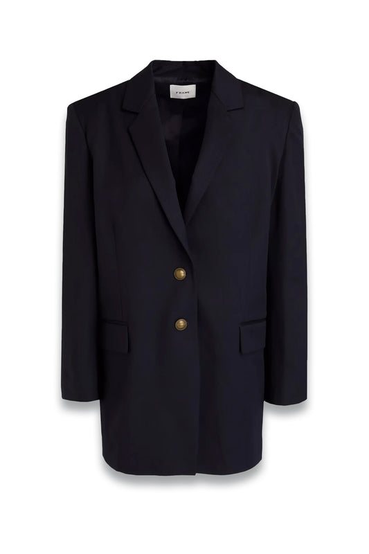 Wool-blend twill blazer