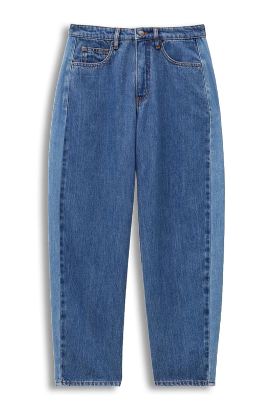 Two Tone Barrel Jean