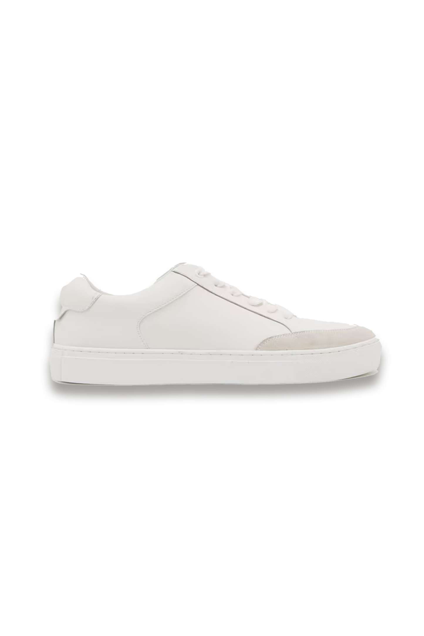 Finton Bonded-Leather Low-Top Trainers in White