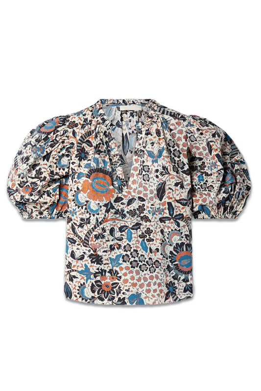 Imari Floral-print Cotton-poplin Blouse
