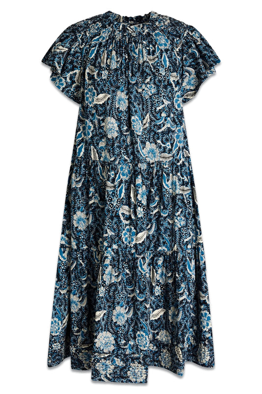 Kasim Gathered Floral-print Cotton-blend Dress