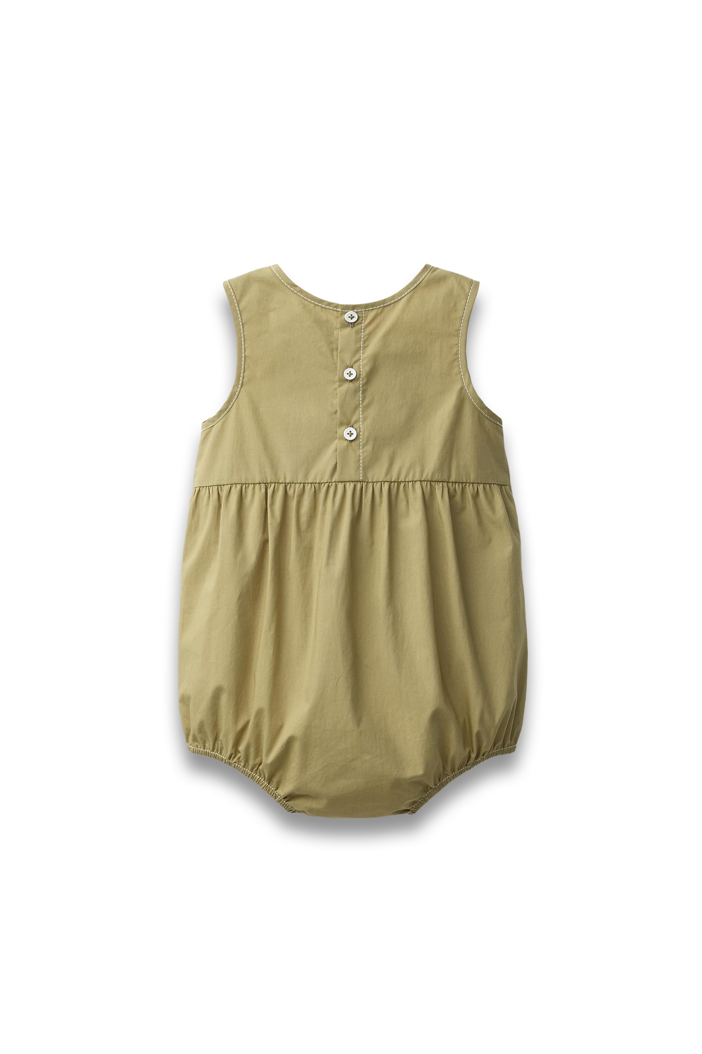 Contrast Topstitch Romper