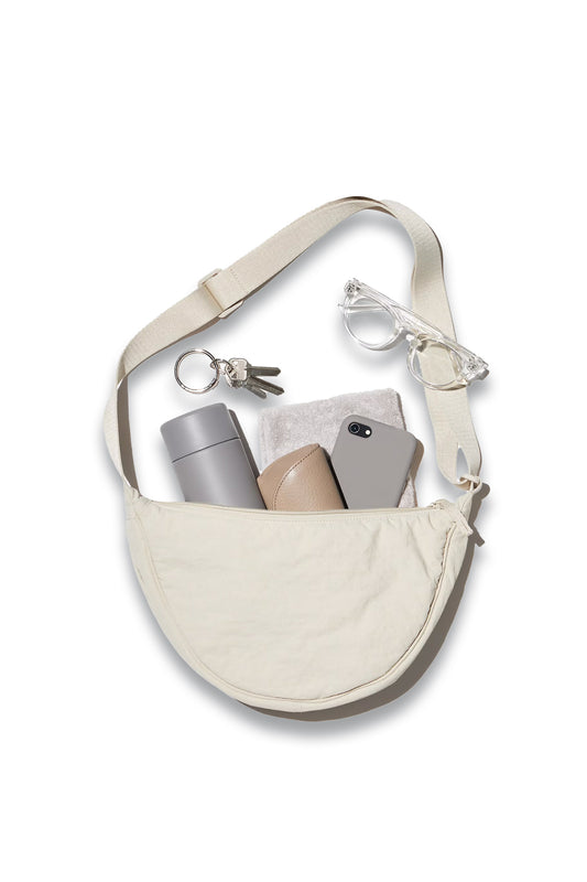 Round Mini Shoulder Bag in White
