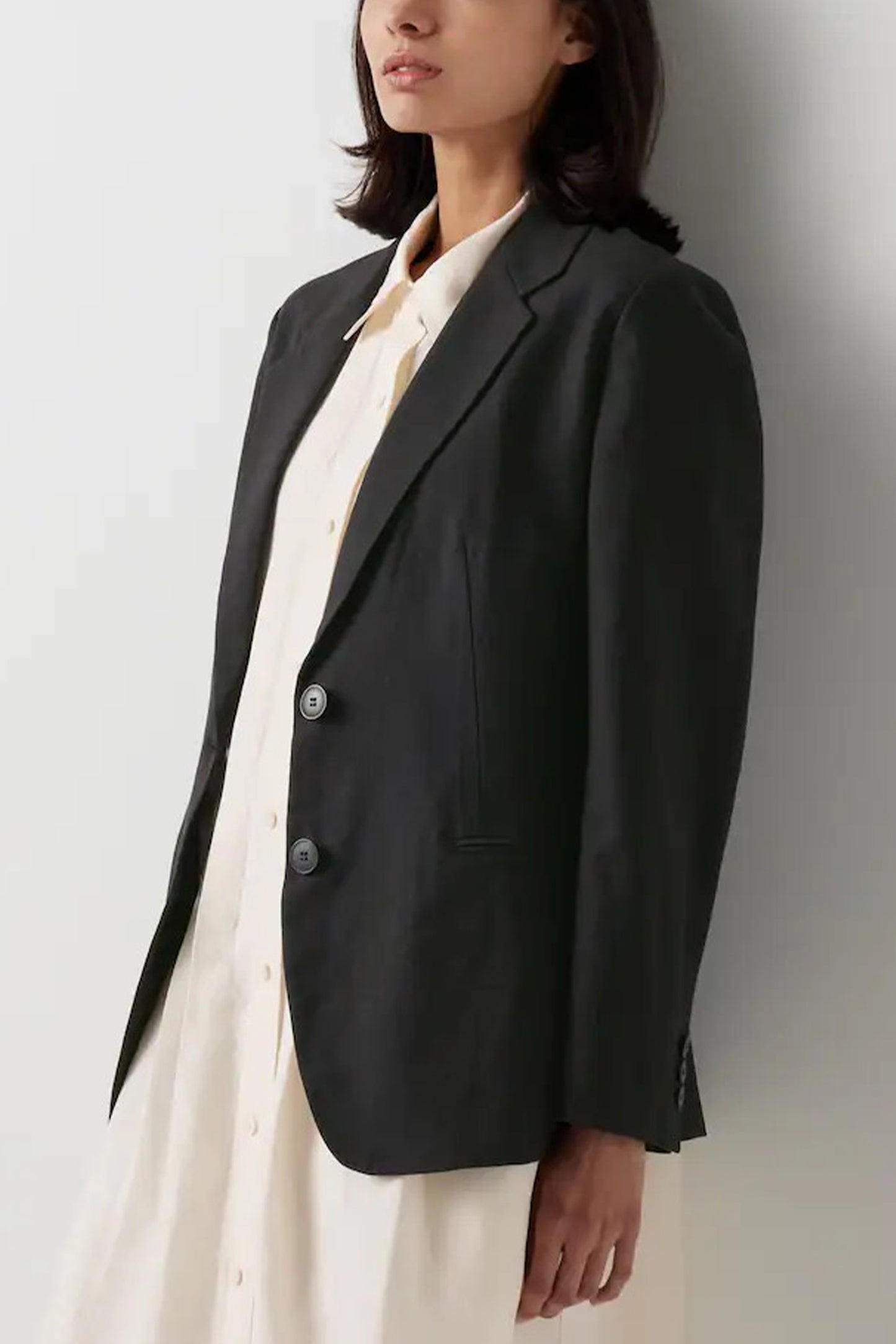 Linen Blend Blazer Jacket