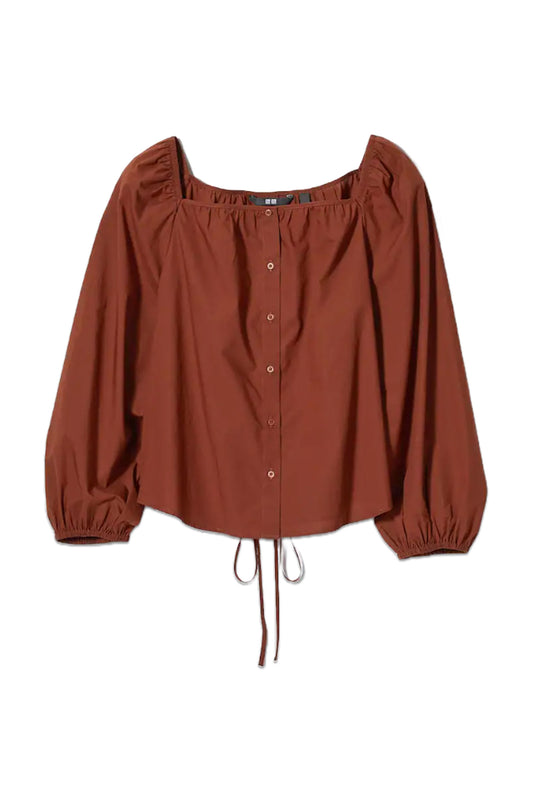 Cotton Square Neck Blouse