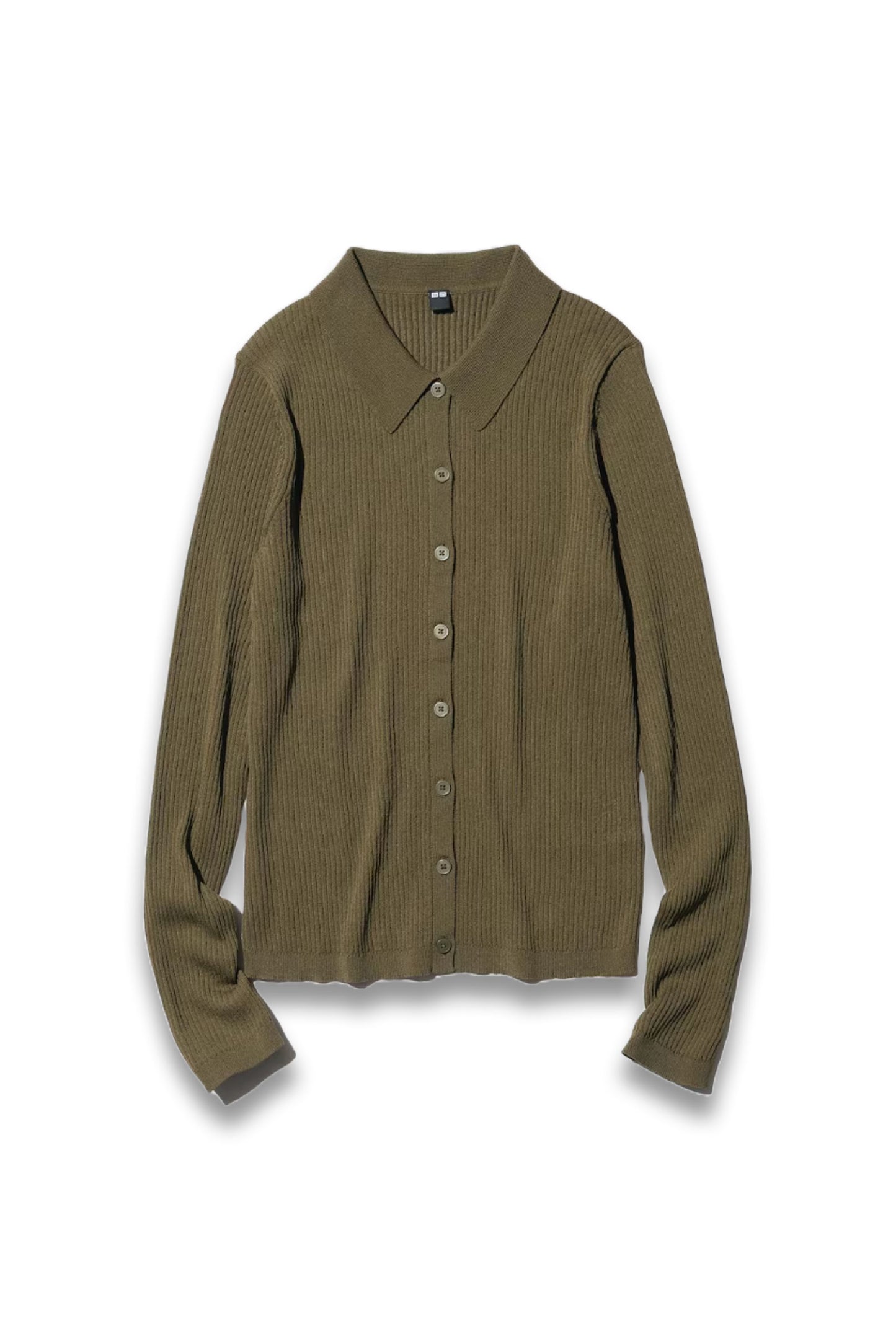 Ribbed Polo Cardigan